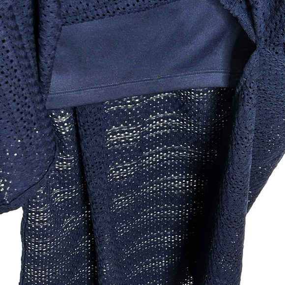 ADRIANNA PAPELL Womens Dress Maxi Navy Lace Sleeveless Tank top style Size 12 - Picture 8 of 9